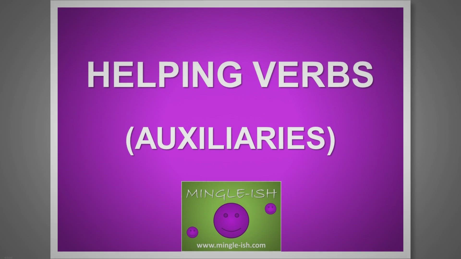 'Video thumbnail for Helping (auxiliary) verbs expressing the PASSIVE VOICE - Grammar lesson'