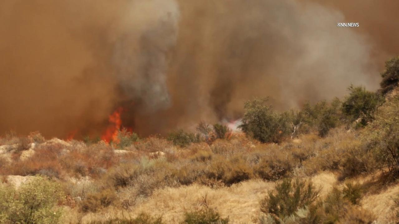 Video thumbnail for US, Los Angeles: Santa Clarita Pointe Fire Burns Near Veterans Community Part 4.
