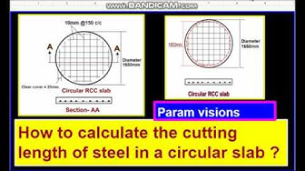 'Video thumbnail for How to calculate the cutting length of steel bars in a circular slab?'
