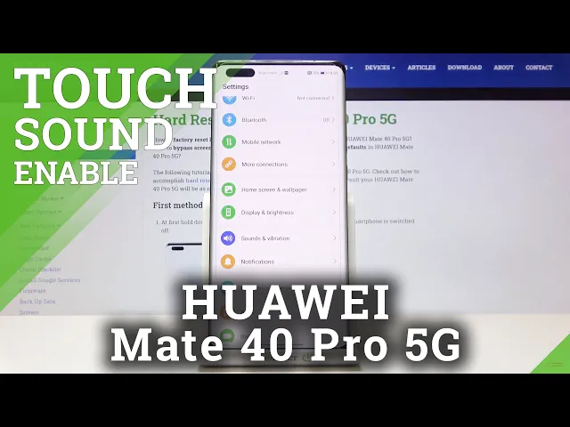 Video thumbnail for How to Activate Touch Sounds on HUAWEI Mate 40 Pro 5G – Turn Off Touch Sounds