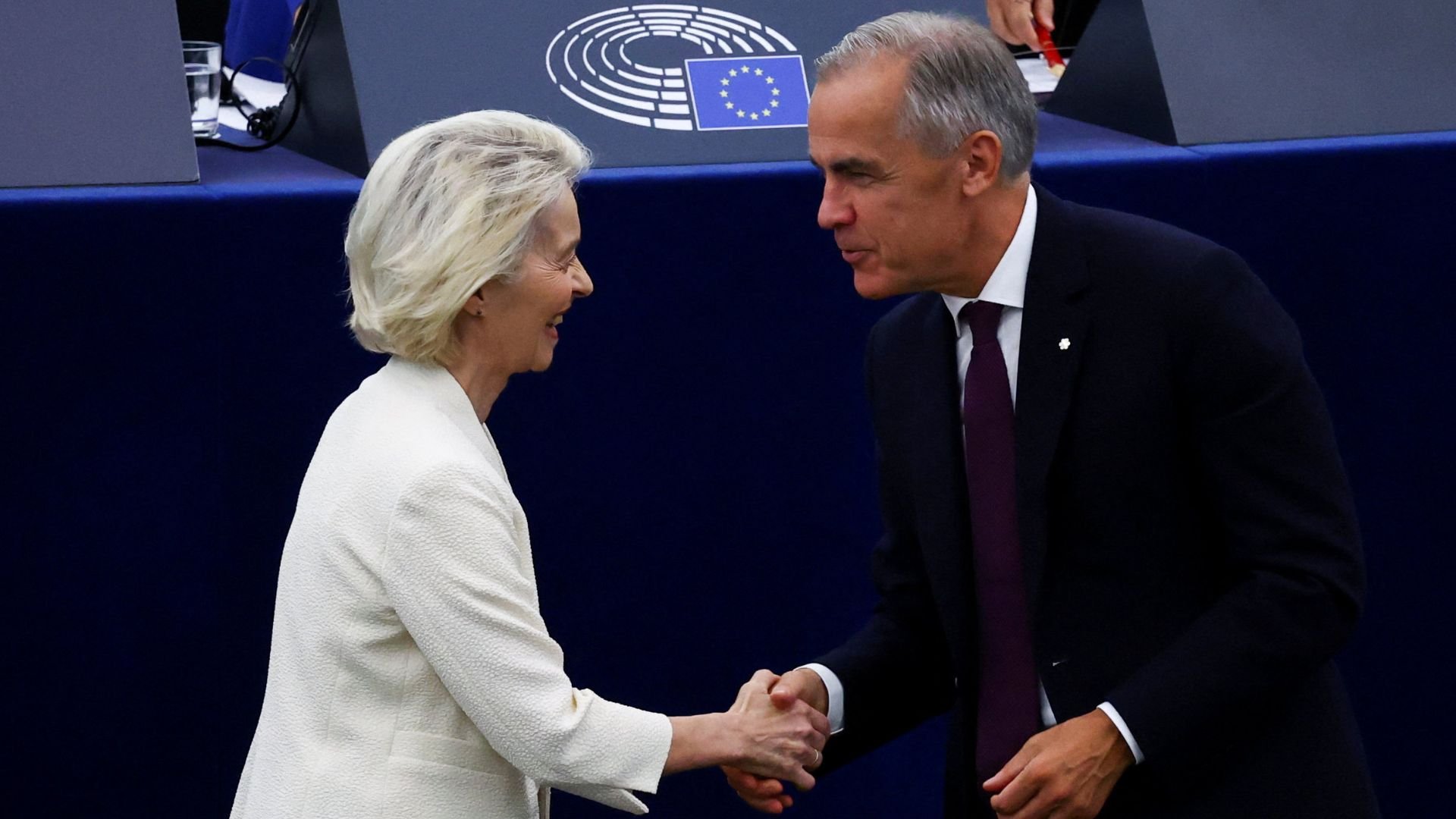 Video thumbnail for EU chief von der Leyen proposes ‘associate member’ status for Canada