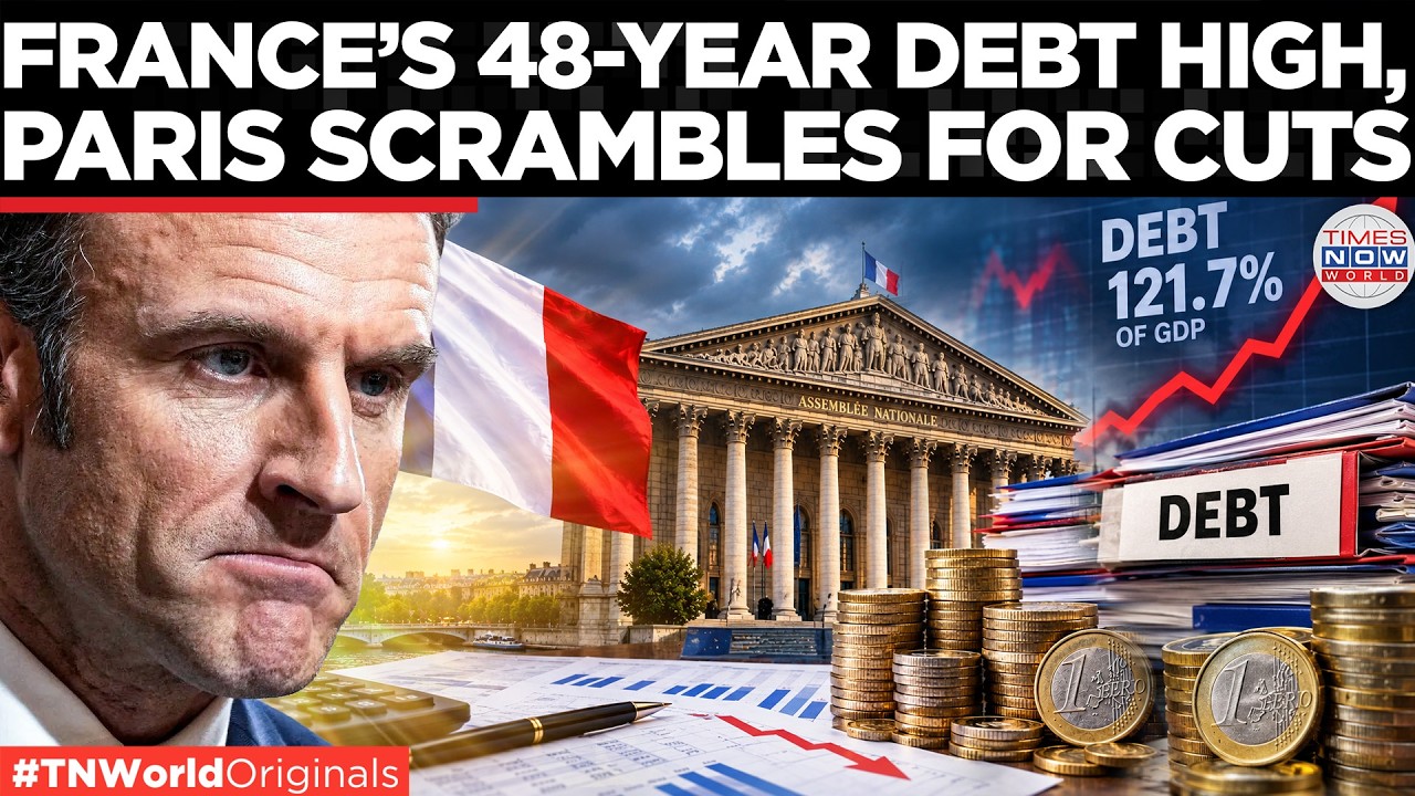 Video thumbnail for EXPLAINED: France's Debt Hits 48-Year High; Why Paris Faces €54 Billion In Cuts | Times Now World