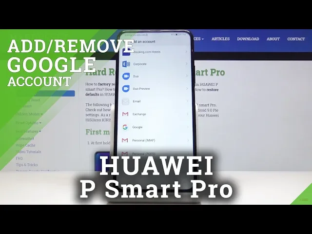 Video thumbnail for How to Add / Remove Google Account in HUAWEI P Smart Pro