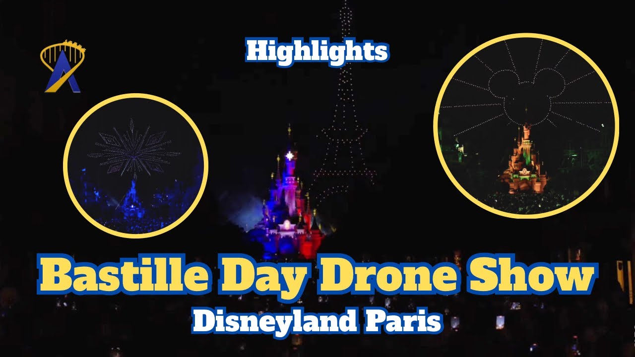 Video thumbnail for Disneyland Paris Bastille Day Drone Show: Historic 1,600+ Drone Spectacle!
