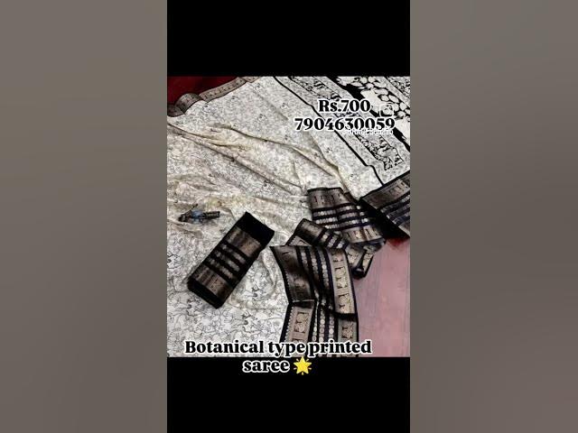 Video thumbnail for 🌷Botanical type printed saree 💫 Function wear 🥀 online shopping Available 🛍️price:700+shipping