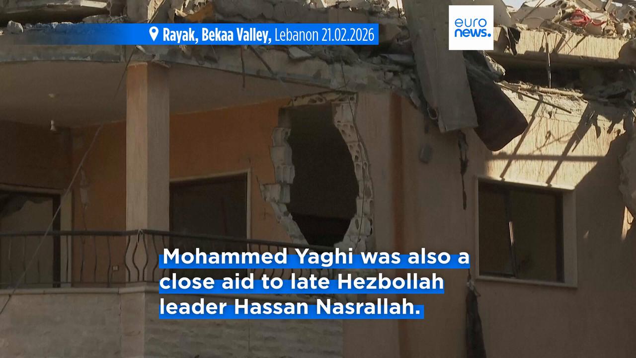 Video thumbnail for Hezbollah says Israeli strikes on eastern Lebanon on Friday have killed eight of its members