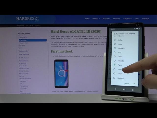 Video thumbnail for Notification Sounds on ALCATEL 1B (2020) – Verify Default Tones