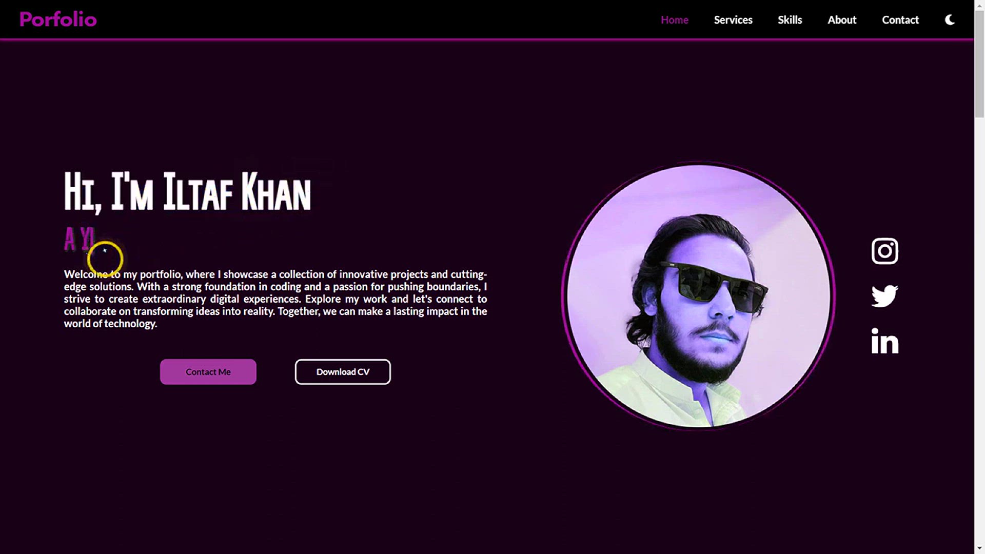 'Video thumbnail for Personal Portfolio Website using HTML, CSS & JavaScript'