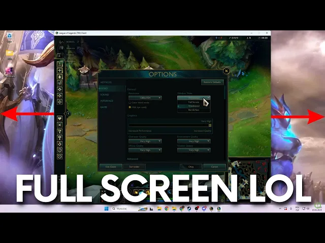 Video thumbnail for How to Full Screen in League of Legends - Full Screen or Windowed Mode in LOL #lolguide