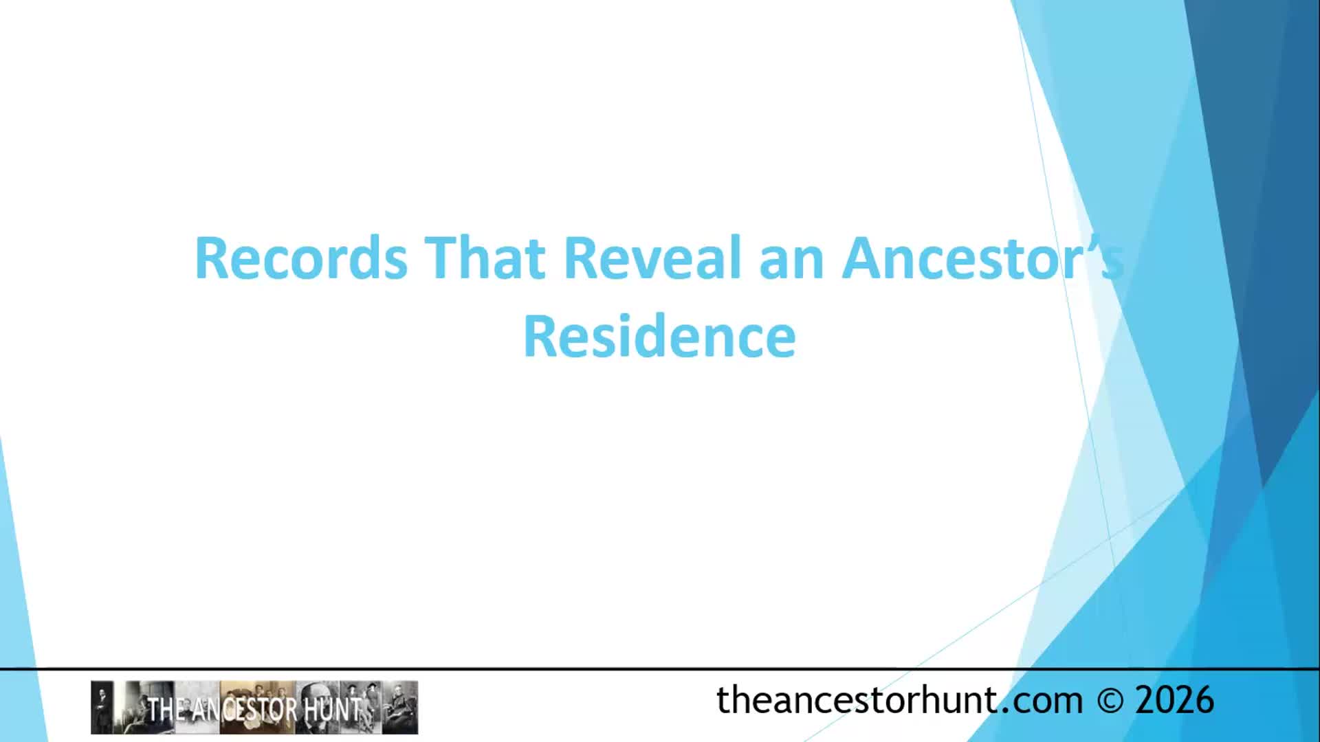Video thumbnail for Records That Reveal an Ancestor’s Residence