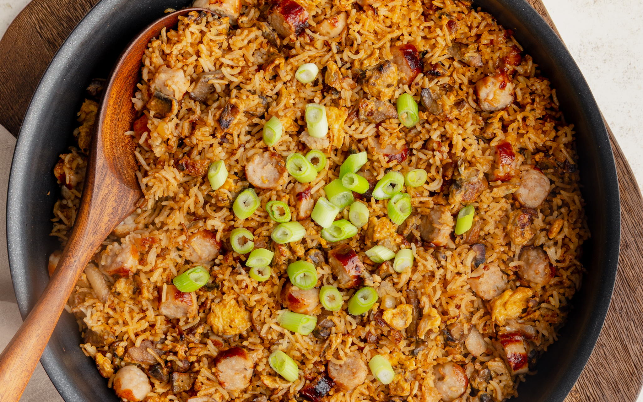 Video thumbnail for Sausage Egg Fried Rice