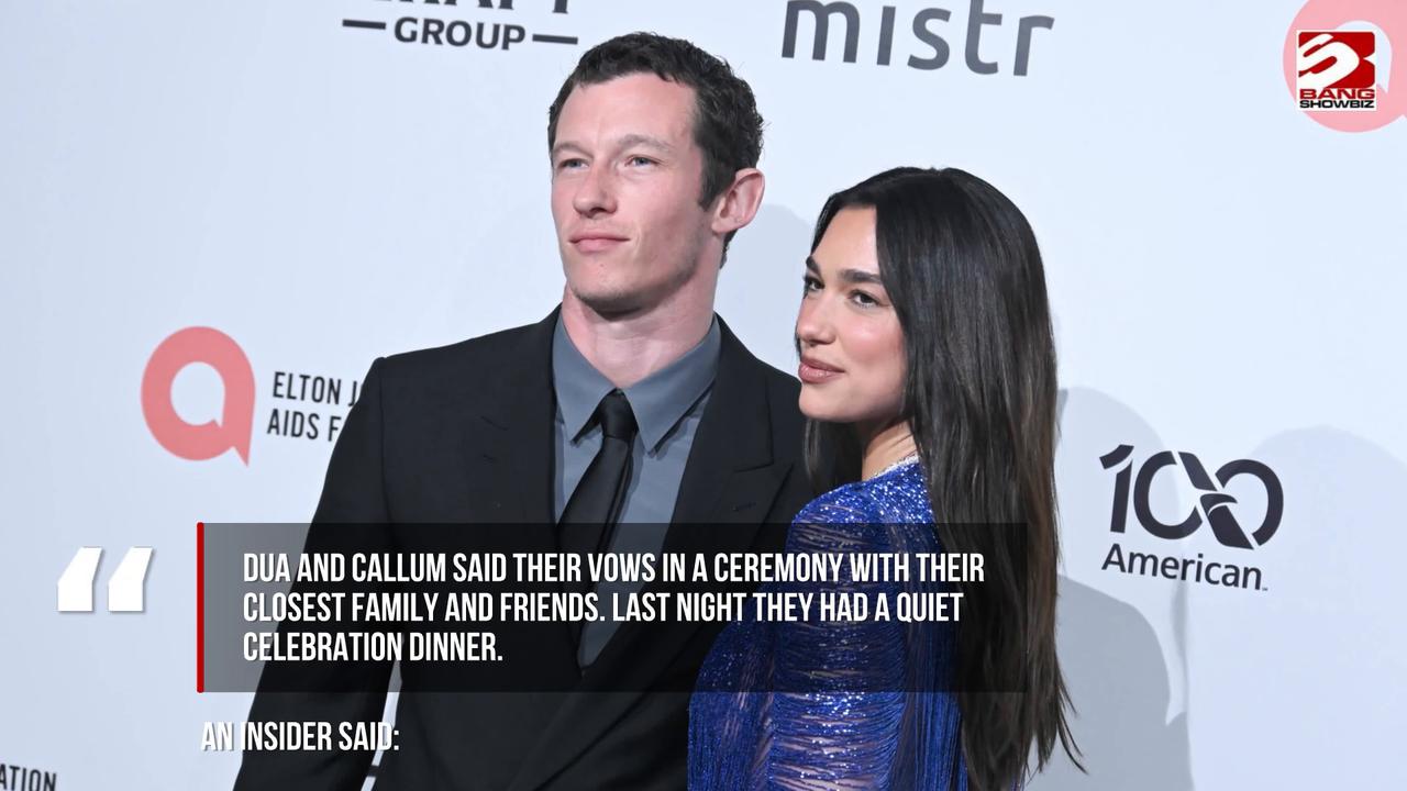 Video thumbnail for Callum Turner 'broke down in tears' as he exchanged vows with Dua Lipa