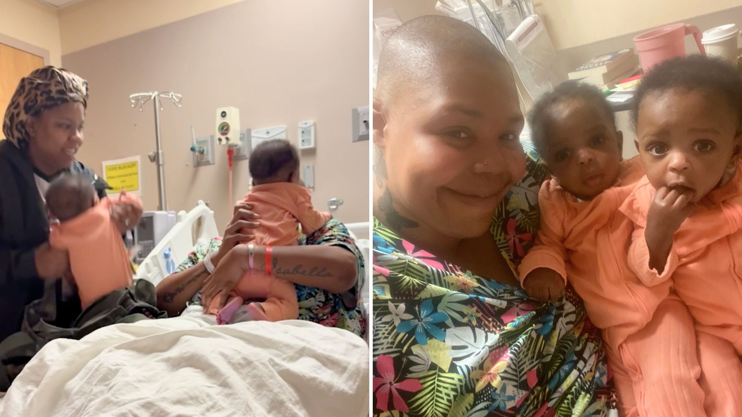 Video thumbnail for Mom Sneaks Twins Into Hospital In Bag To Boost Cancer-Battling Cousin's Spirits