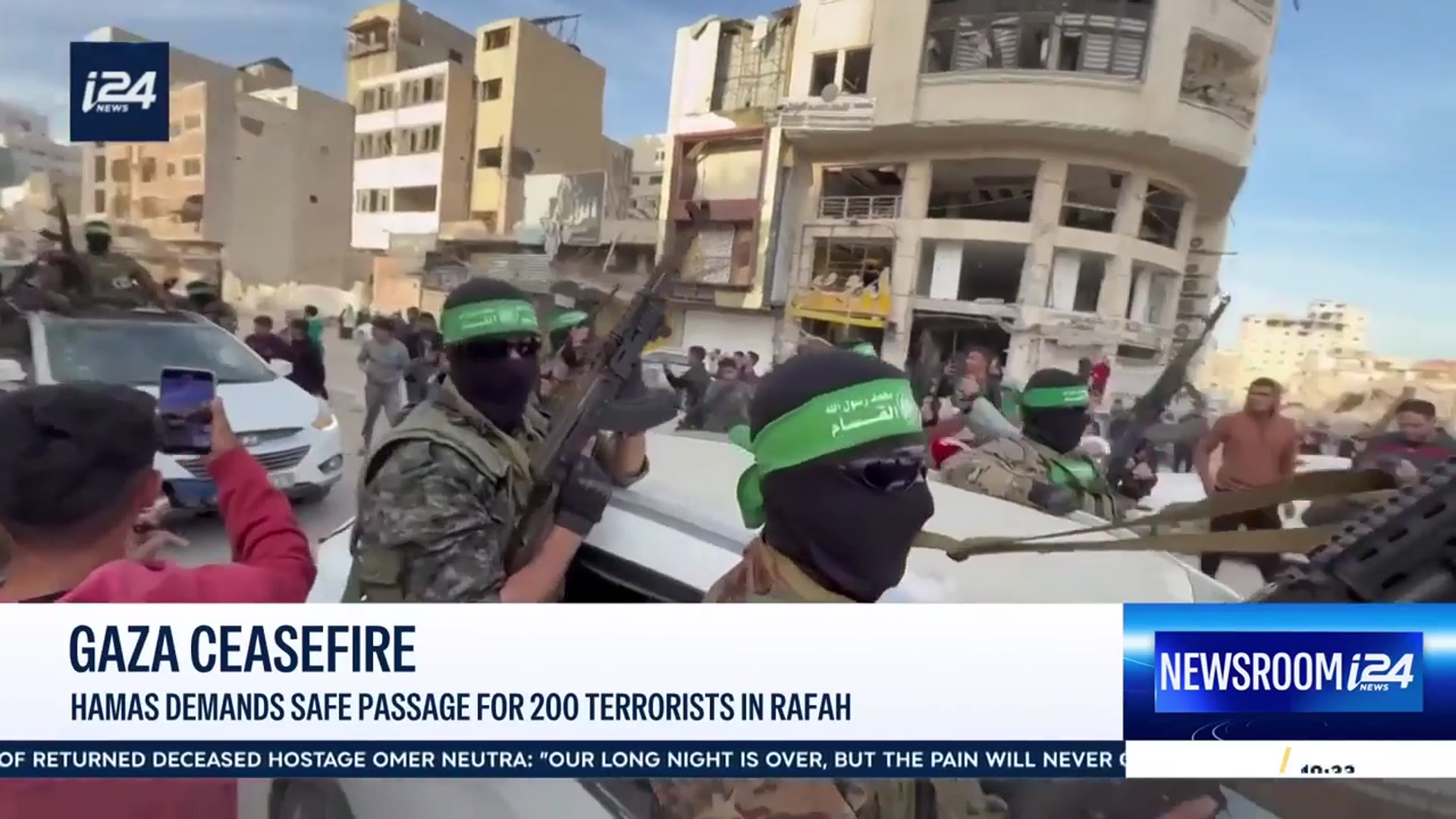 'Video thumbnail for Gaza ceasefire: Hamas demands safe passage for 200 terrorsts in Rafah'