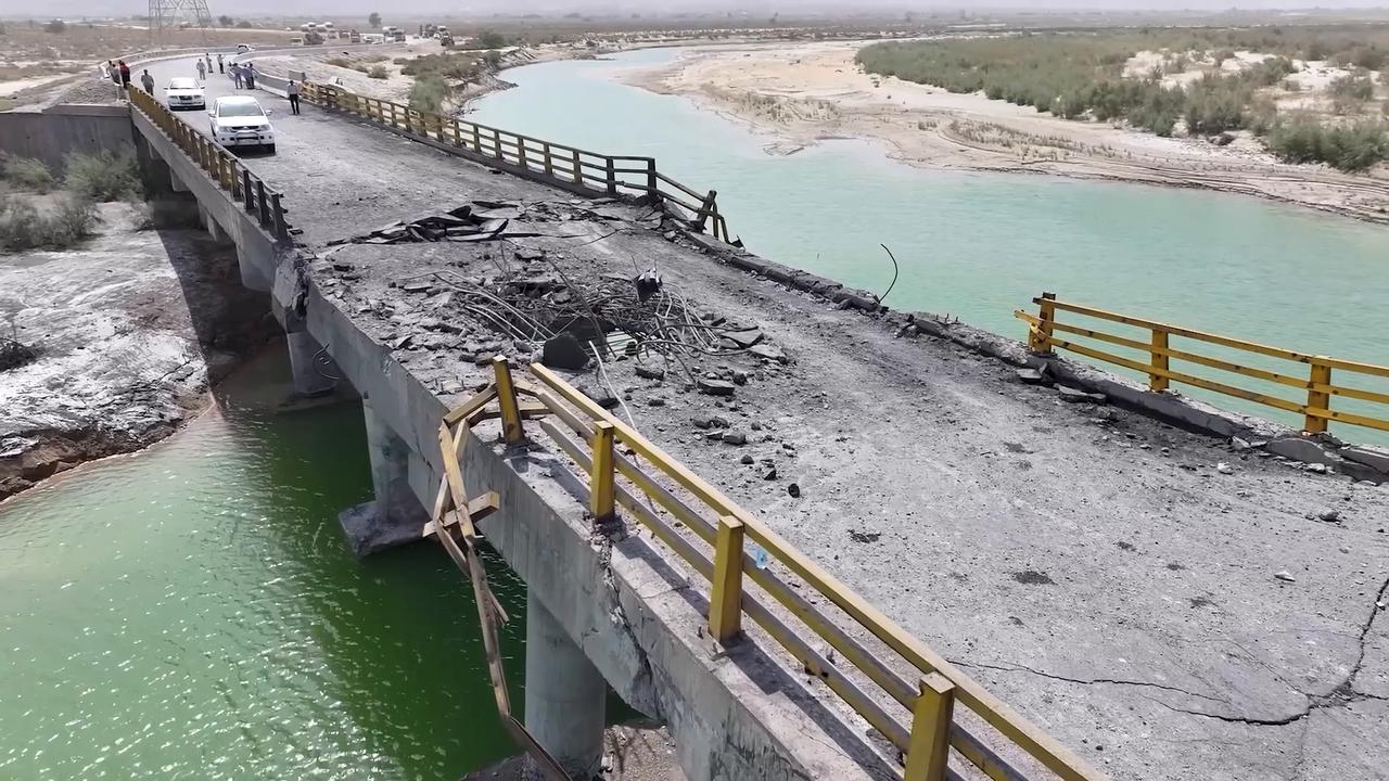Video thumbnail for Iran: US Strikes Damaged Bridges Hormozgan Bandar Abbas Iran July 17.