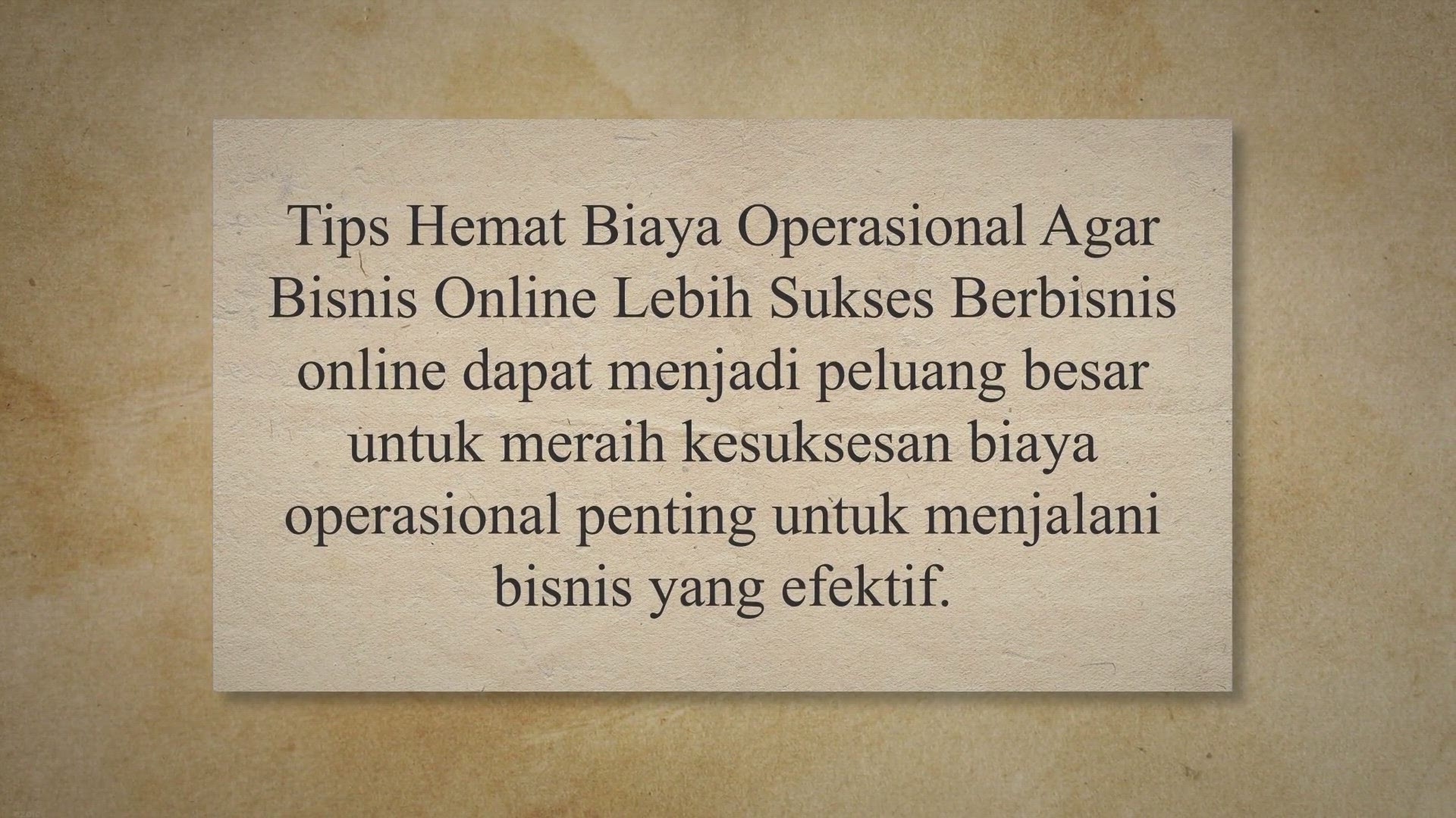 Video thumbnail for Tips Hemat Biaya Operasional Agar Bisnis Online Lebih Sukses