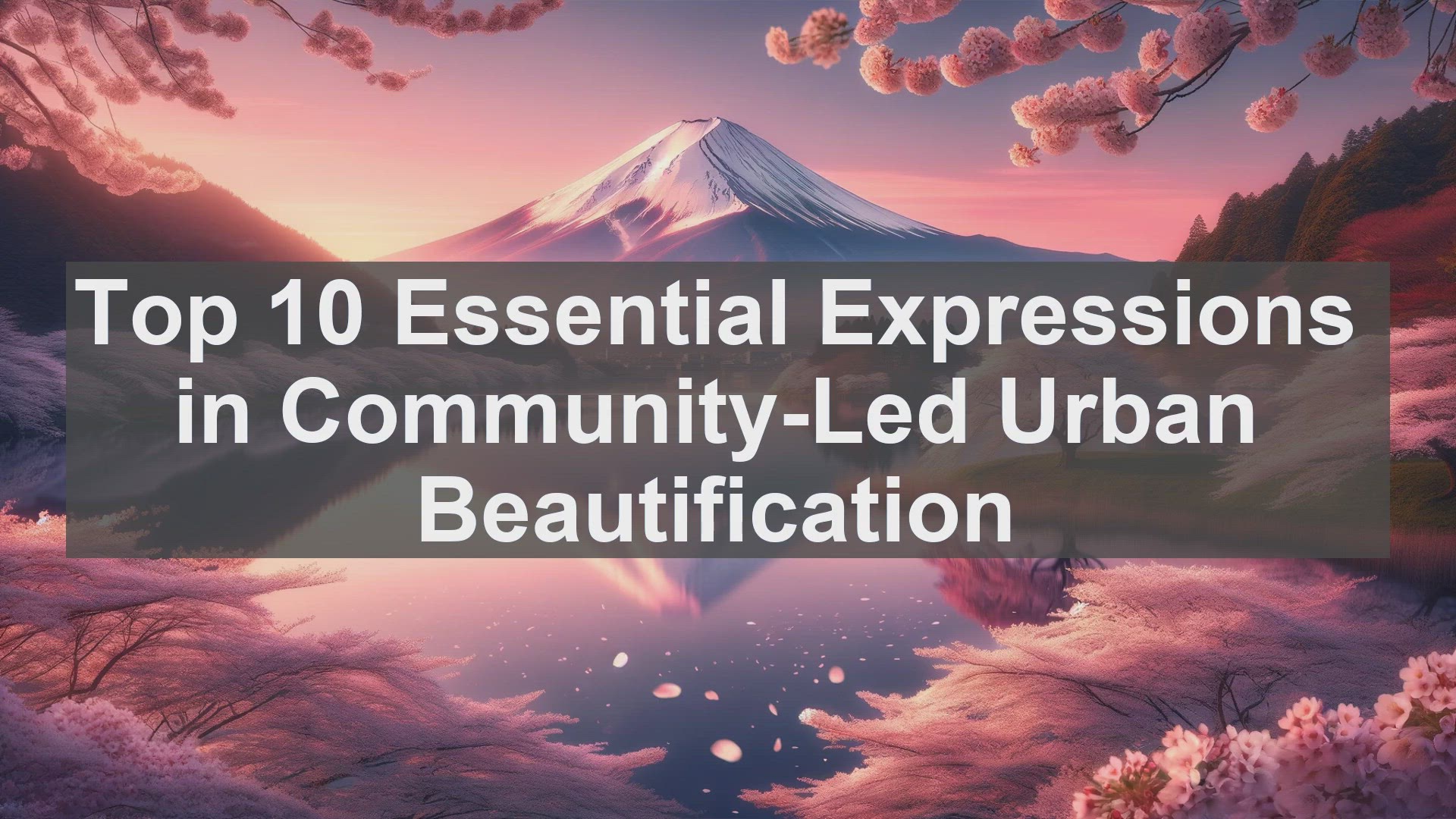 'Video thumbnail for Top 10 Essential Expressions in CommunityLed Urban Beautification'