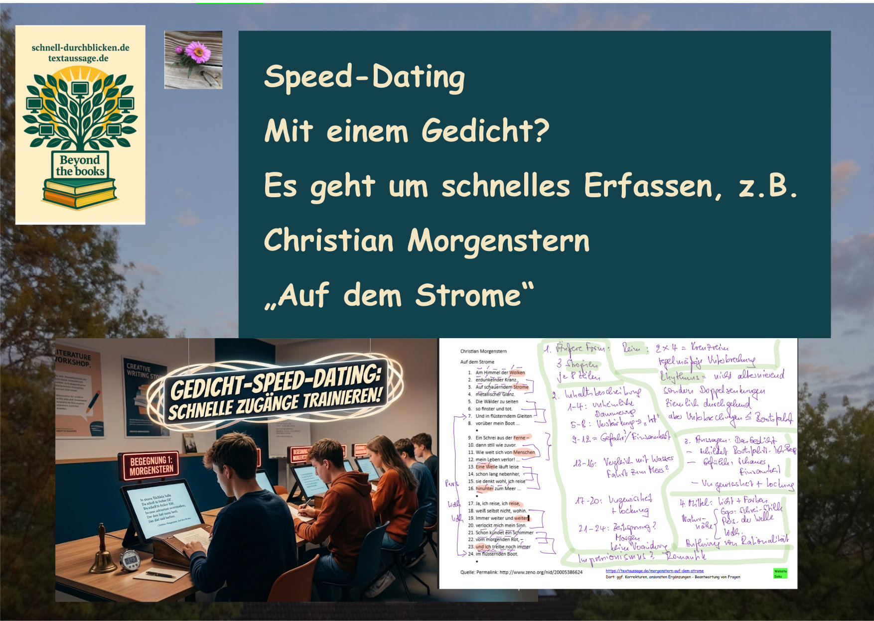 Video thumbnail for Speed-Dating: Morgenstern, „Auf dem Strome“ - schnell verstehen: Inhalt, Aussagen, Mittel, Epoche