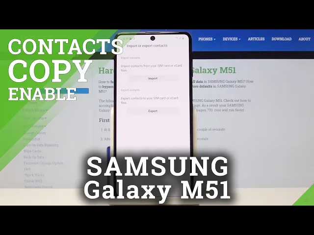 Video thumbnail for How to Copy Contacts in SAMSUNG Galaxy M51 – Transfer Numbers