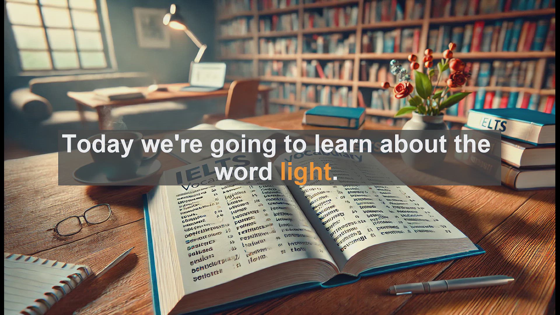 'Video thumbnail for 2500 Must Know IELTS 5.5 Vocabulary - Understanding the Word 'Light': Meanings, Uses, and Tips for IELTS'
