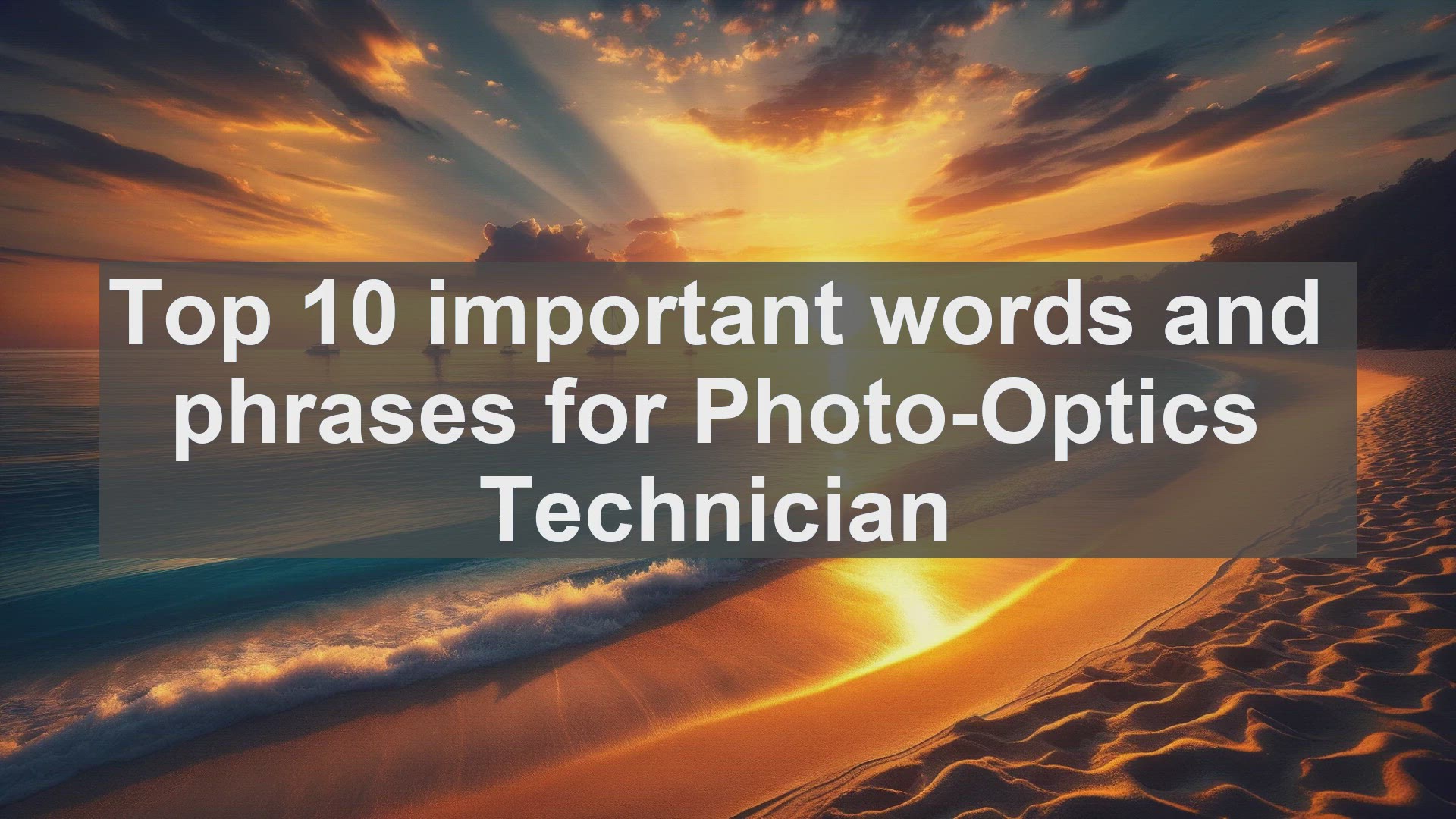 'Video thumbnail for Top 10 important words and phrases for PhotoOptics Technician'