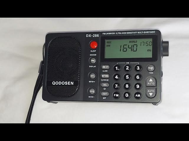 Video thumbnail for Qodosen DX-286 FM Stereo/LW/MW/SW Portable Radio TIS / HAR Station WGN874 1640 AM from Chantilly VA