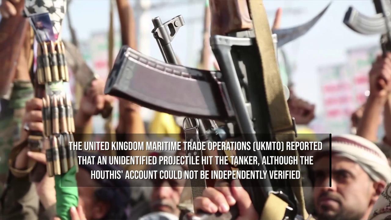 Video thumbnail for Houthis Claim Missile and Drone Attack on Saudi Oil Tankers in Red Sea.