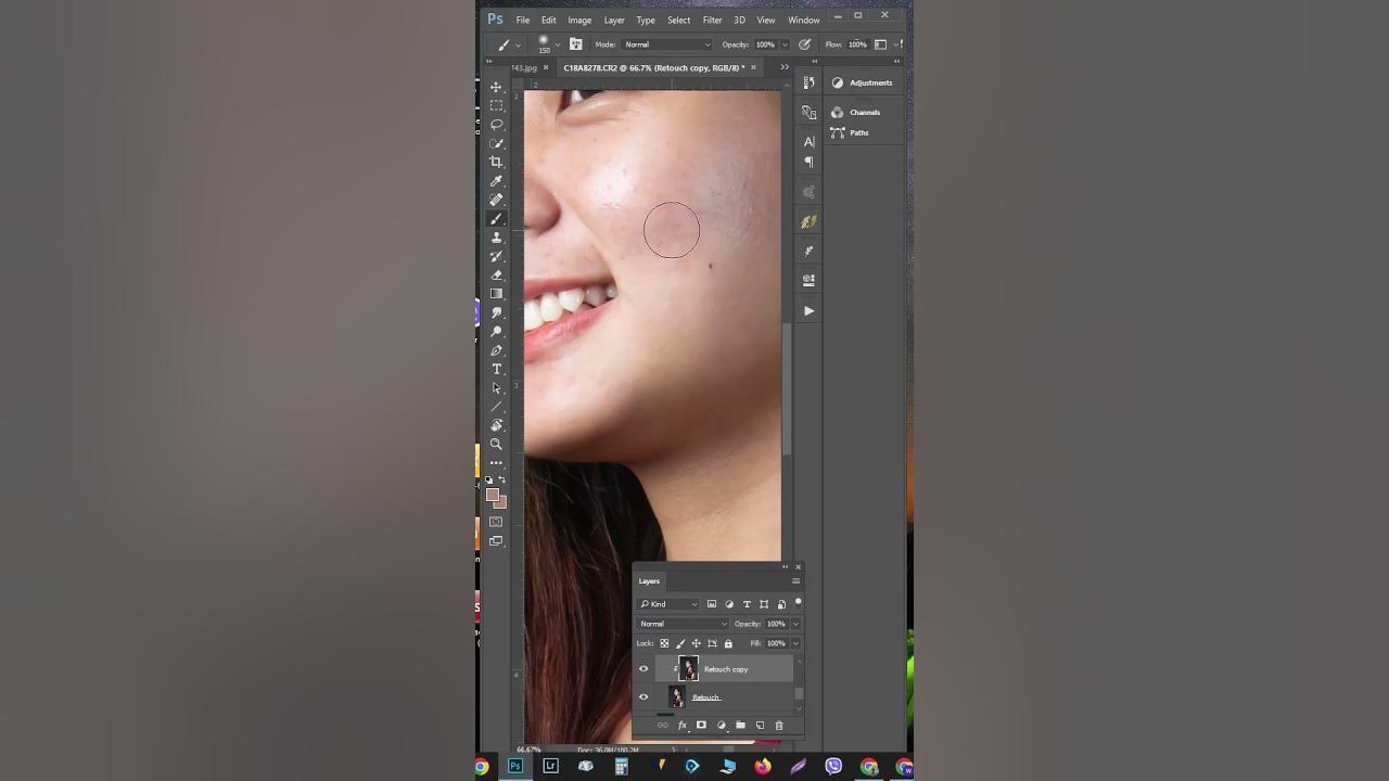 Video thumbnail for Photoshop Skin Retouching #shorts