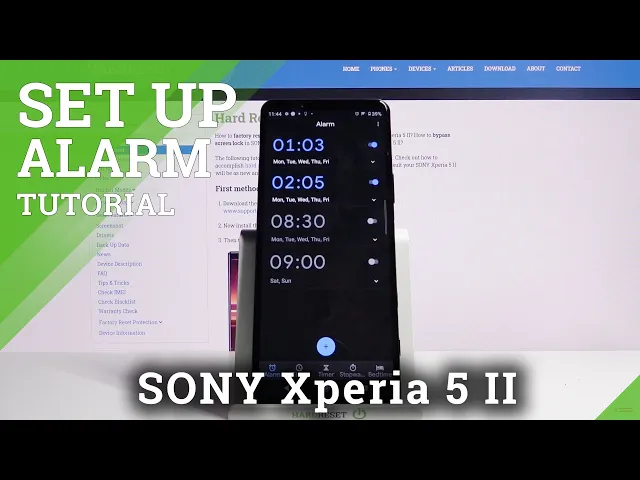 Video thumbnail for How to Schedule Alarms in Sony Xperia 5 II -  Set Up Alarm Clock