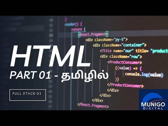 Video thumbnail for HTML PART 01 | Full Stack | Front End | Basics to Advanced | Tutorial 01 | Web Development | Tamil