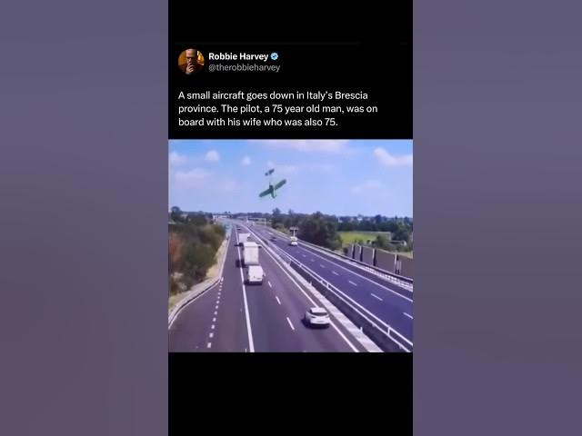 Video thumbnail for Plane Crashes on Highway in Italy