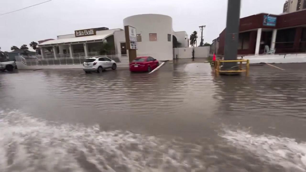 Video thumbnail for US: Severe Flooding Swamps Main Road Through South Padre Island.
