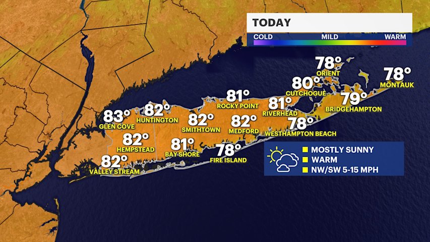Video thumbnail for Warm and a little humid for Long Island; will the weekend stay dry?