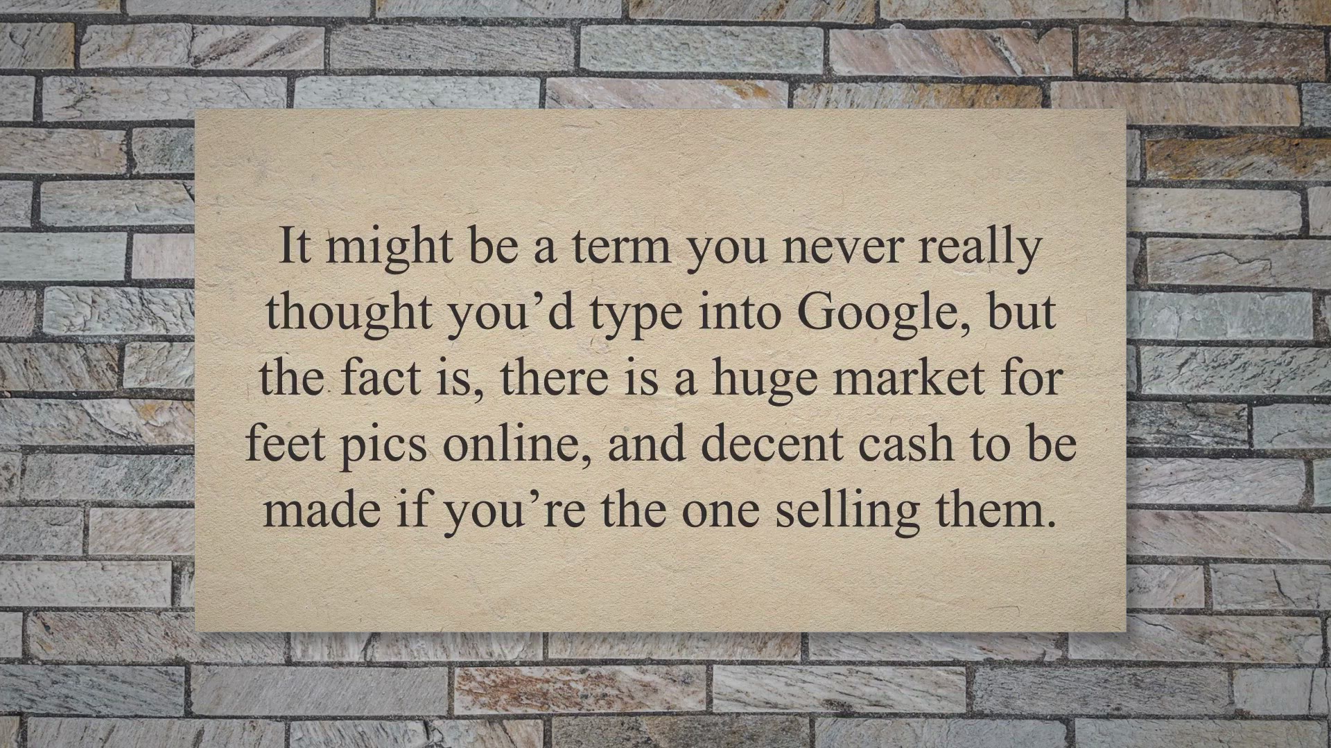 'Video thumbnail for How To Sell Feet Pics Online And Make Money'