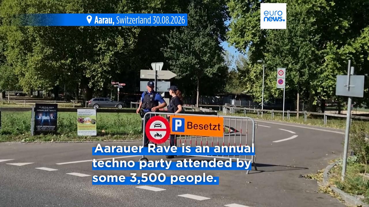 Video thumbnail for Major manhunt underway after woman killed in shooting at Swiss rave