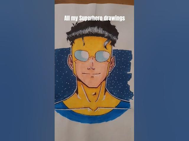 Video thumbnail for All my Superhero drawings so far #art #marvel #invincible #dc #shorts #trends #artist