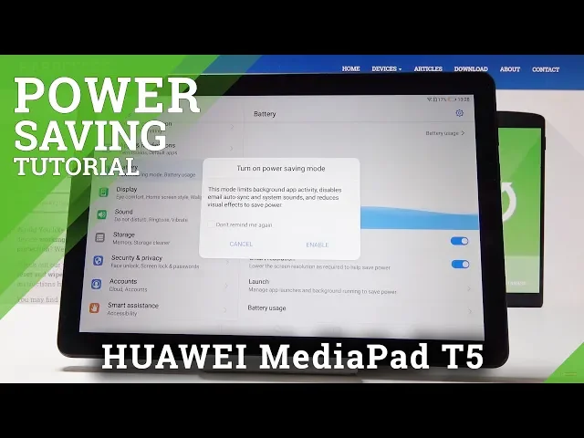 Video thumbnail for How to Activate Power Saving Mode in Huawei MediaPad T5 - Extend Battery Life