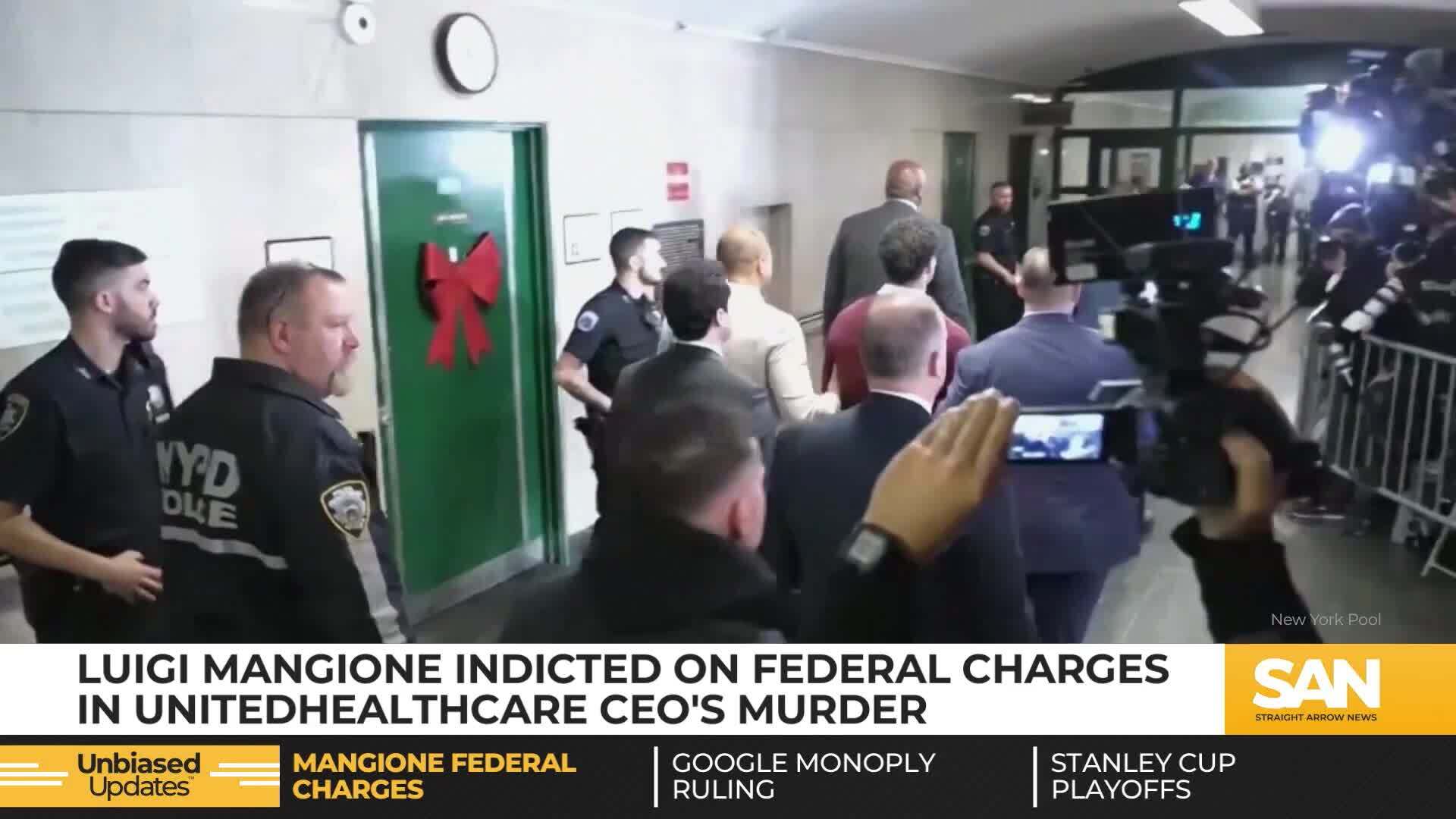 Video thumbnail for Luigi Mangione indicted on federal charges in UnitedHealthcare CEO killing