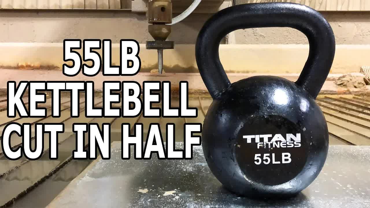 Video thumbnail for Waterjet Metal Cutting: Precision 55lb Kettlebell Fabrication