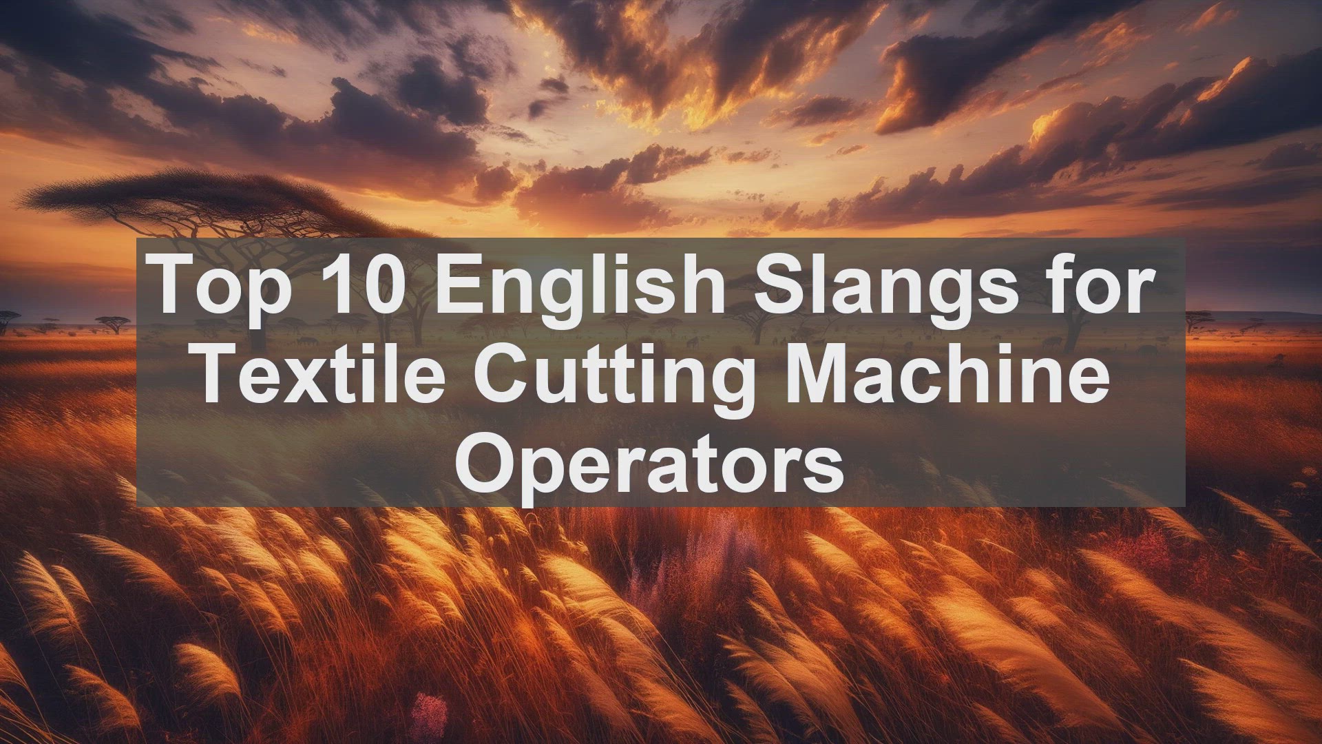 'Video thumbnail for Top 10 English Slangs for Textile Cutting Machine Operators'