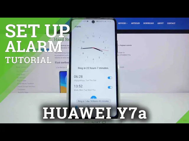 Video thumbnail for How to Set Alarm Clock on HUAWEI Y7A – Alarm Clock Settings
