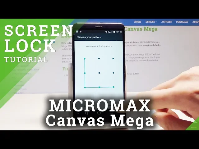Video thumbnail for How to Set Up Screen Lock in MICROMAX Canvas Mega - Add Passcode & Pattern