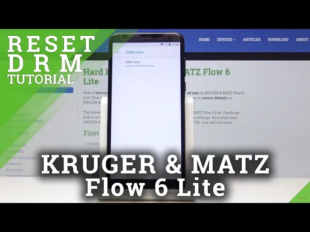 Video thumbnail for How to Reset DRM Data on KRUGER & MATZ Flow 6 Lite - Delete All DRM