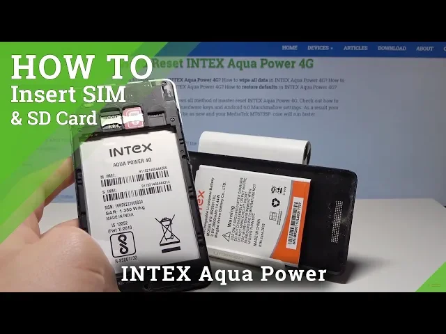 Video thumbnail for How to Insert SIM Card to INTEX Aqua Power - Input Micro SD Card