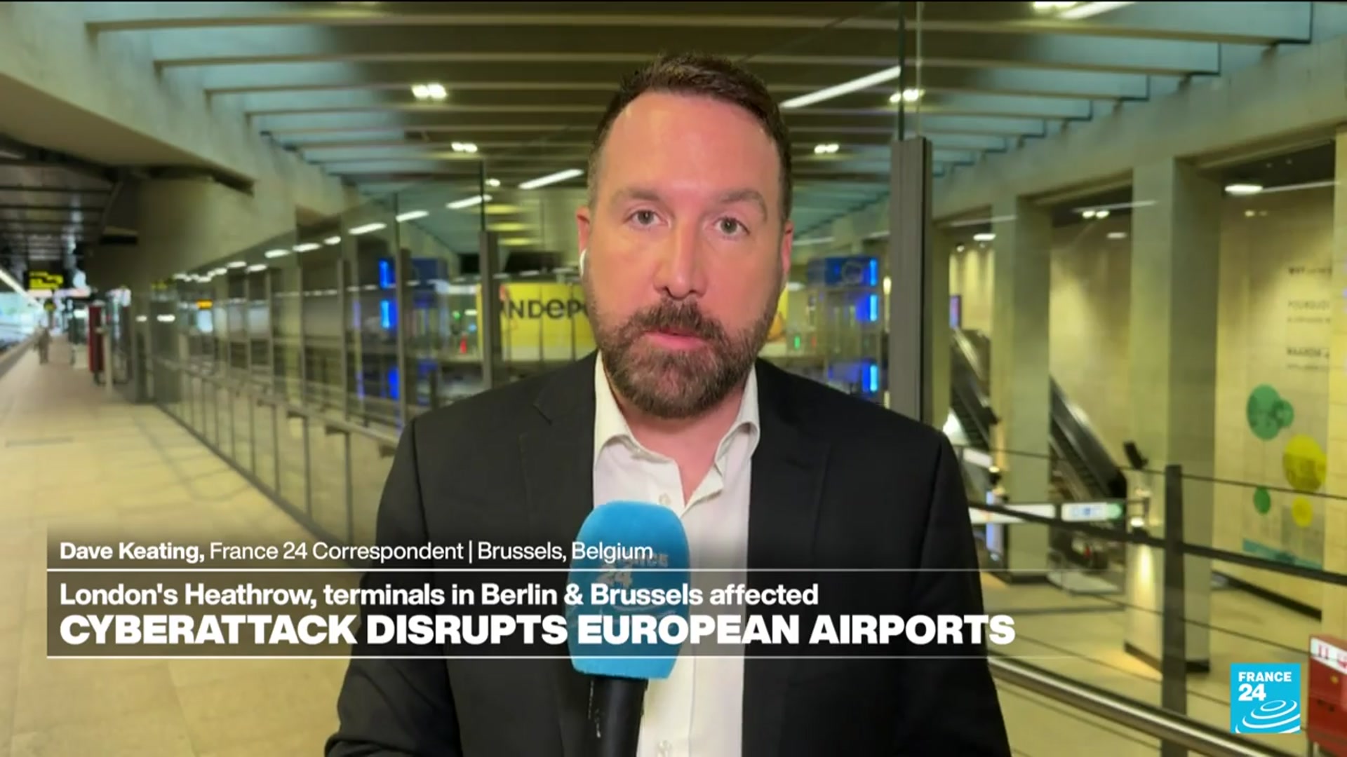'Video thumbnail for Cyberattack disrupts major European airports, the latest from Brussels'
