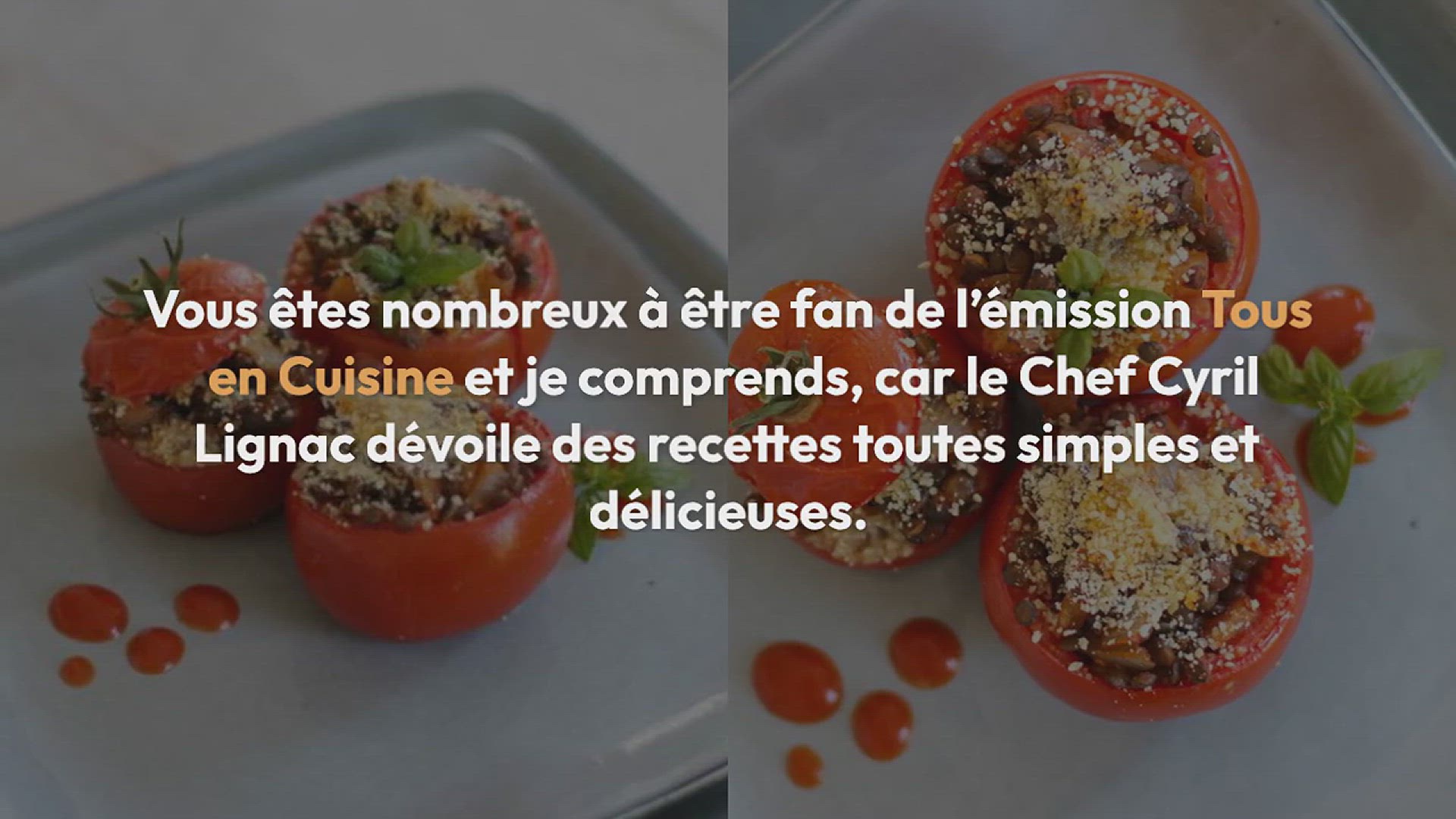 Video thumbnail for Tomates farcies vegans (adaptation Cyril Lignac)