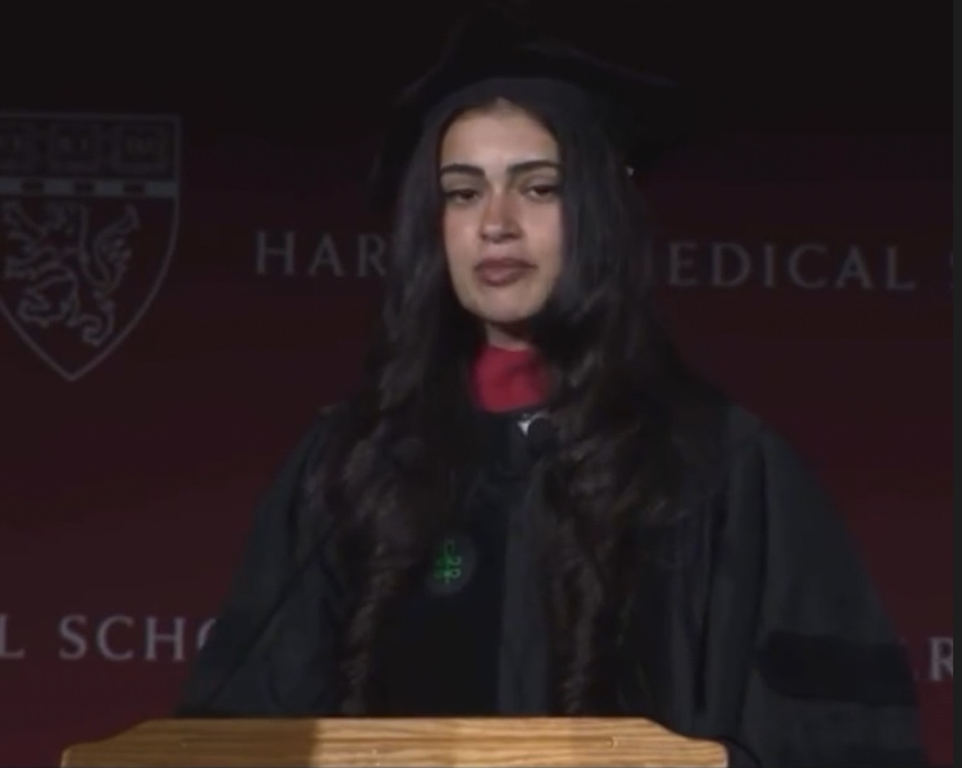Video thumbnail for Harvard Medical School speaker dedicates graduation speech to Lebanon and Palestine