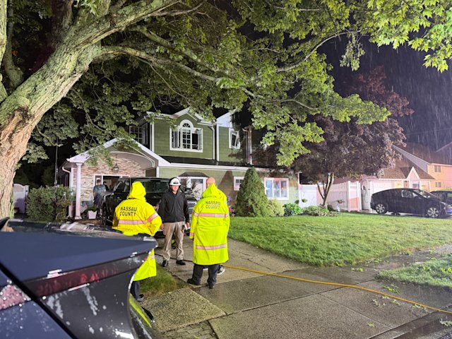 Video thumbnail for Hicksville home likely struck by lightning in overnight storms, fire officials say