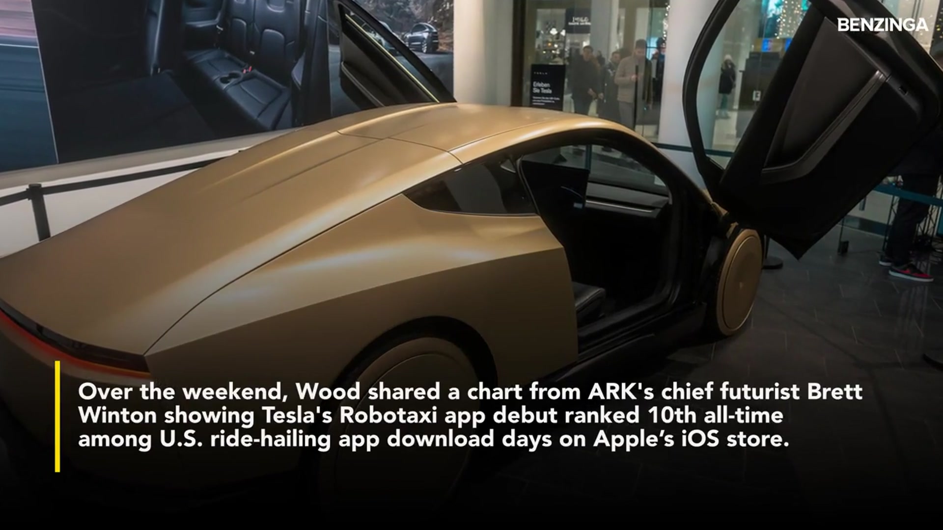 'Video thumbnail for Tesla App Surge Hailed By Cathie Wood As Ark's Flagship Fund Bets Nearly $811 Million On Elon Musk's Futuristic Vision'