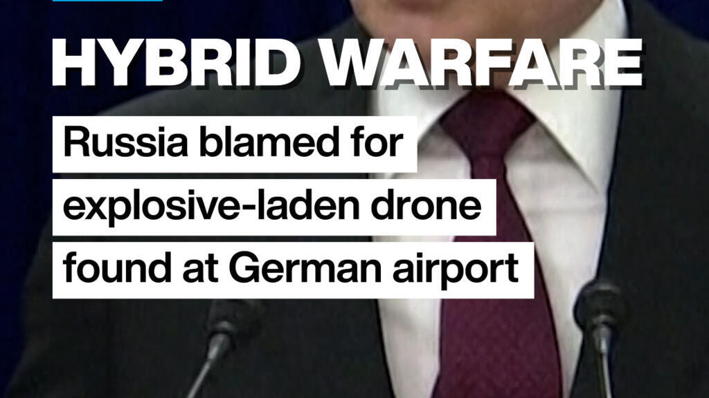 Video thumbnail for Russia blamed for explosive-laden drone found at German airport